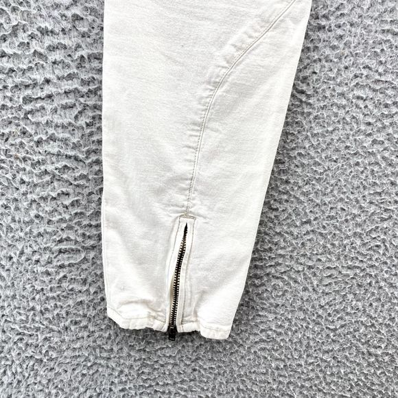 All Saints Spitalfields Paants Sz 28 White Skinny Stretch Jeans Anckle Zip Women - Picture 13 of 14